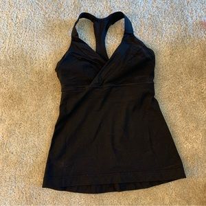 Lululemon Black Halter Style T Back Tank Top Ladies Size 4 Stretch